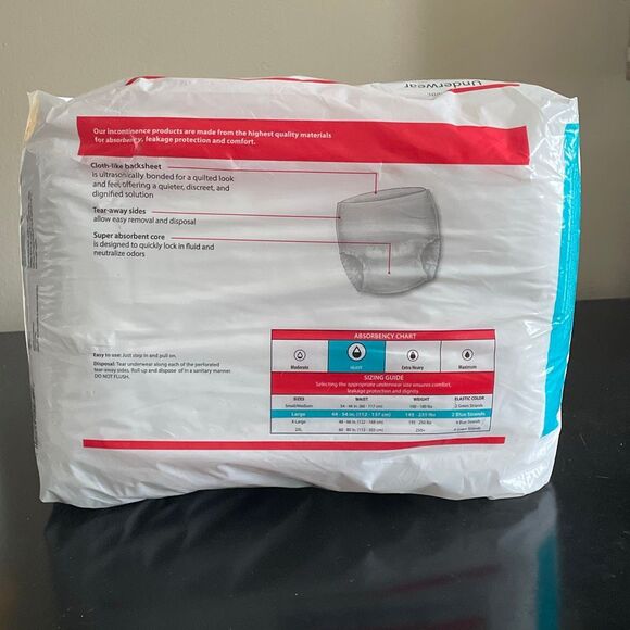 Cardinal health under wear sure care plus heavy absorbency size large 18 count - Picture 7 of 10